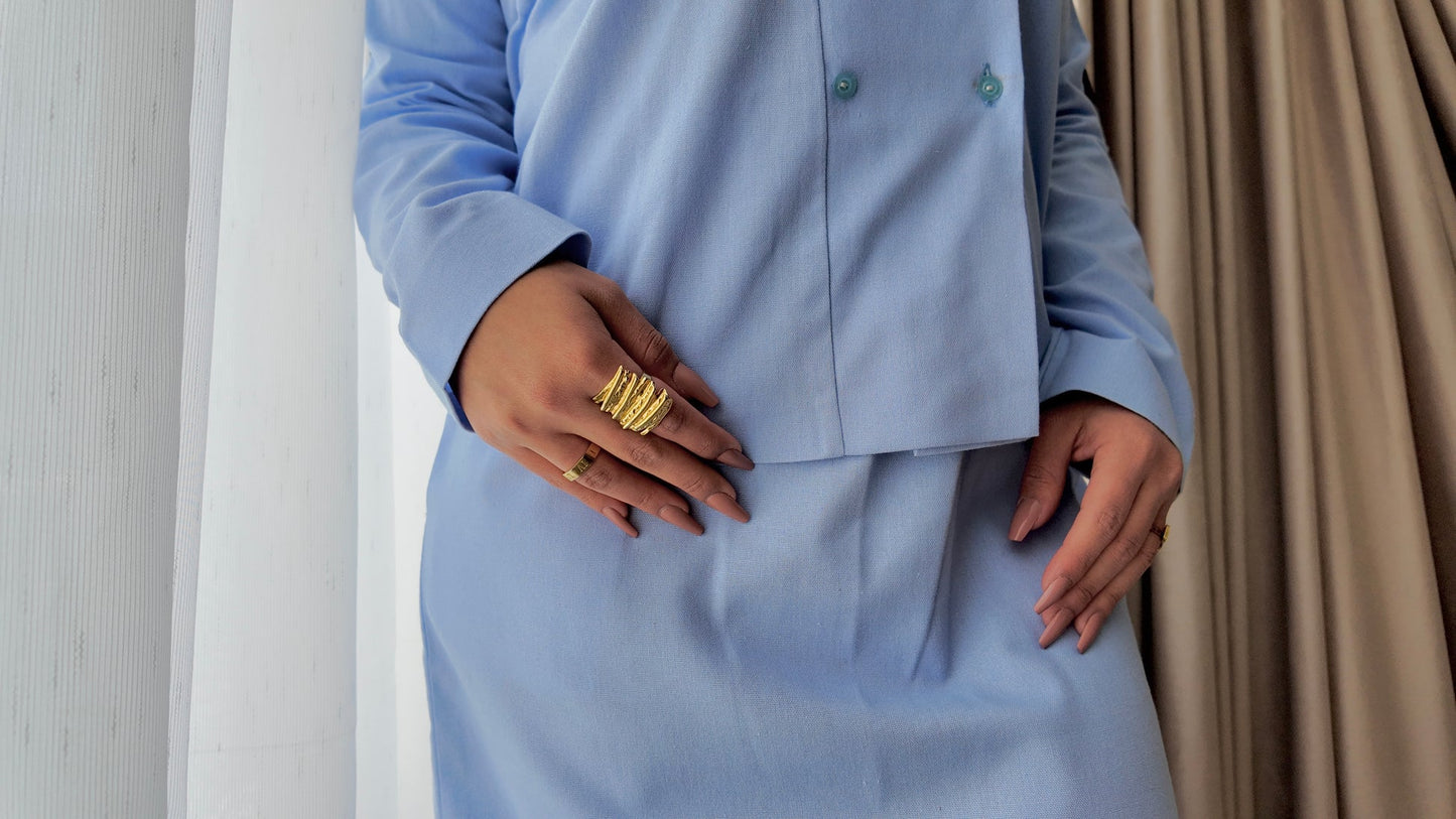 Light Blue Skirt Suit