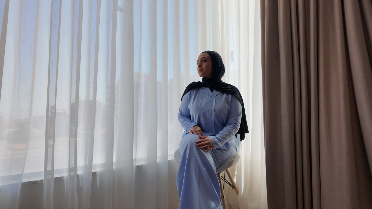 Light Blue Skirt Suit