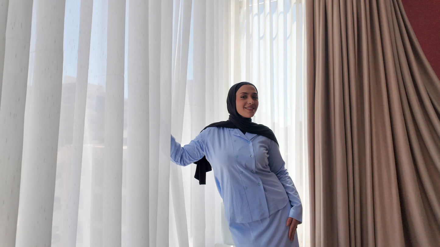 Light Blue Skirt Suit