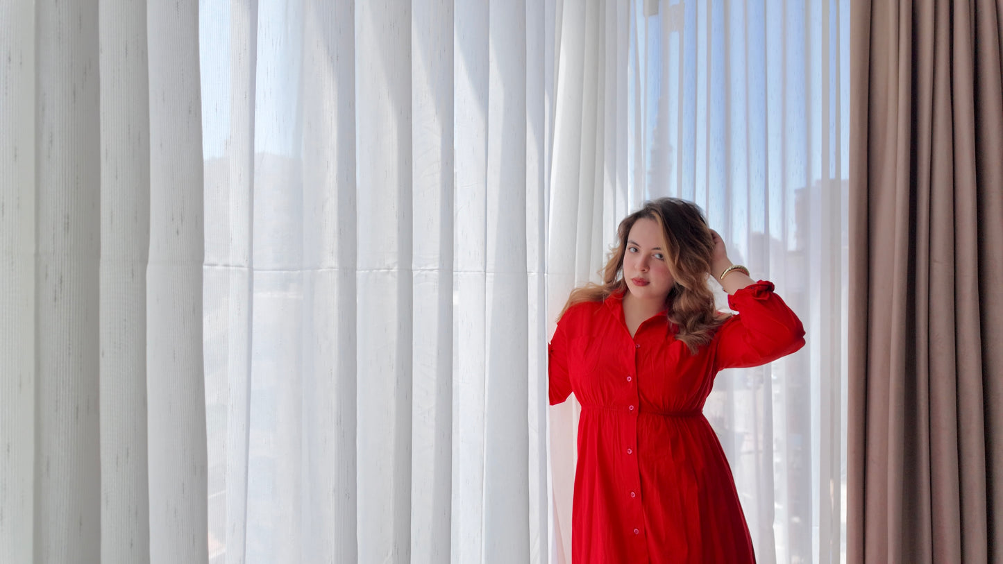 Red Poplin Dress